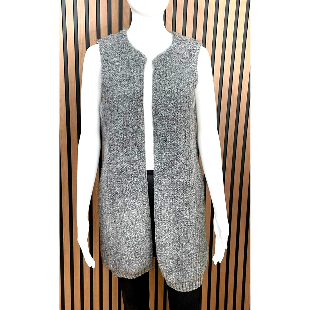 Cocogio Women's Sweater Gray S Wool Knit Cardigan Open Front Winter‎ Travel